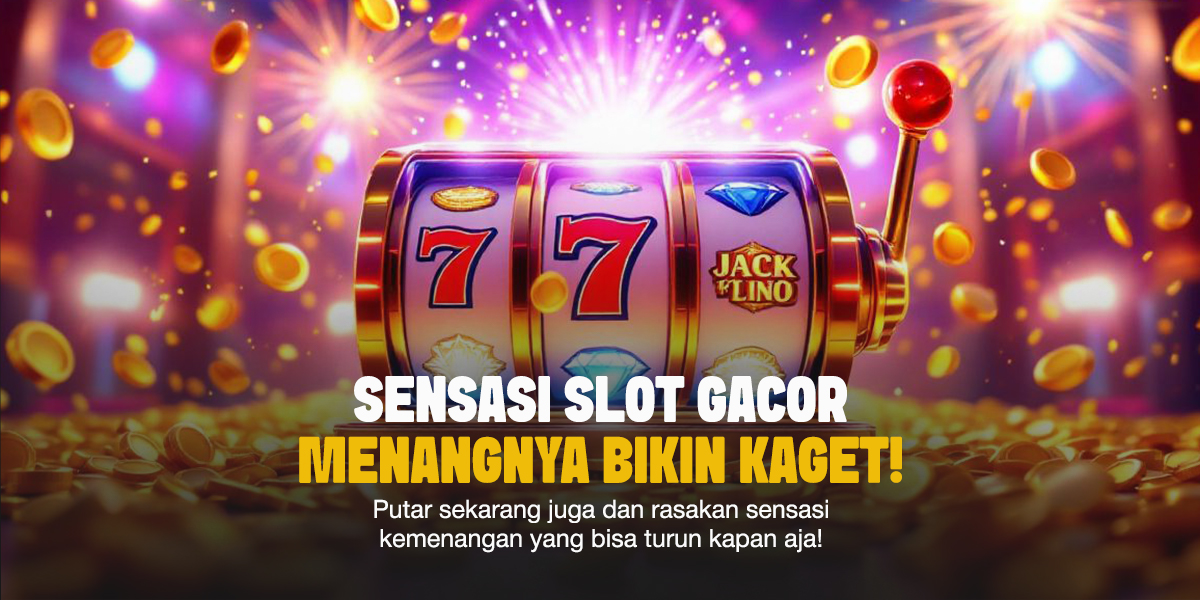 Mesin slot bergaya klasik dengan simbol 777 menyala terang, dikelilingi koin emas beterbangan di latar neon berwarna-warni.